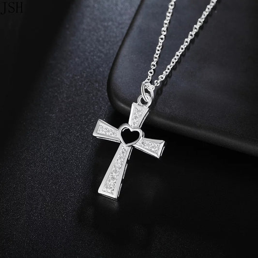 Galatians 2:20, 925 Silver Cross Necklace